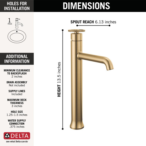 Delta Trinsic Vessel Sink Faucet Singlehandle Bathroom Faucet